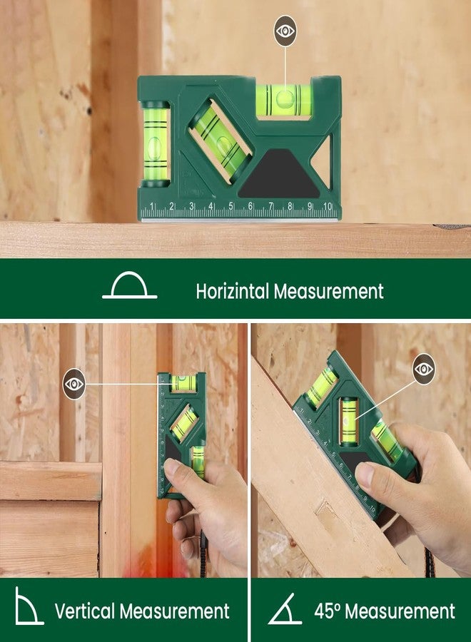 Serplex أداة تسوية مغناطيسية من سيربلكس® مزودة بثلاثة أنابيب فقاعية ومقياس محفور للزوايا الأفقية والرأسية و45 درجة، أداة تسوية محمولة لأعمال البناء وتركيب أنظمة التدفئة والتهوية وتكييف الهواء. - Image 4